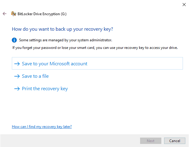 BitLocker recovery code