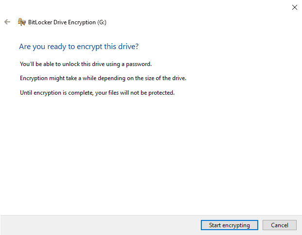 Start the encryption process